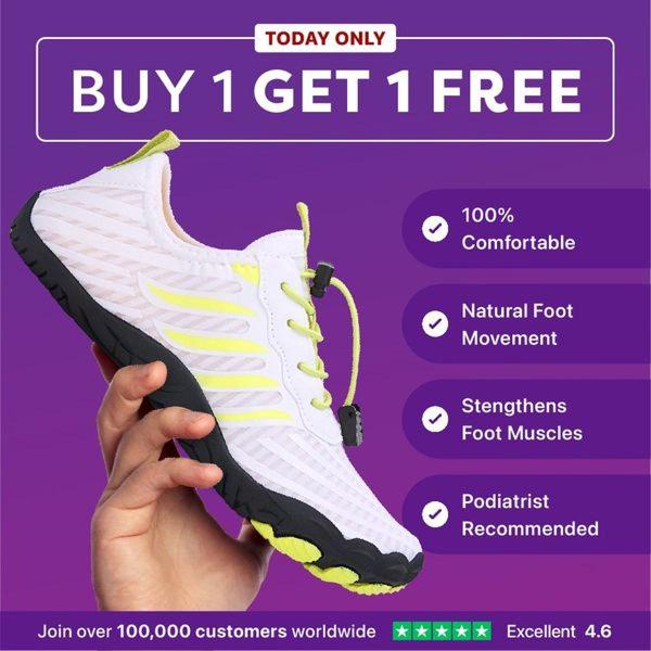 athletic shoes, running shoes, sneakers, sports shoes, training shoes, workout shoes, fitness shoes, limited time deal, social proof, modern typography, bold, trustworthy, purple